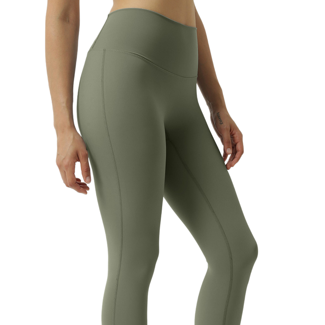 Essentiel High-Waist Leggings - Moss Green