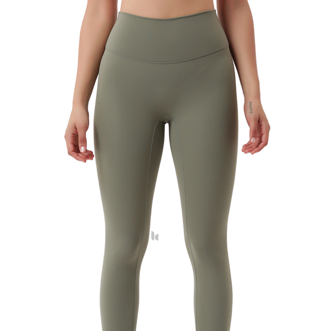 Essentiel High-Waist Leggings - Moss Green